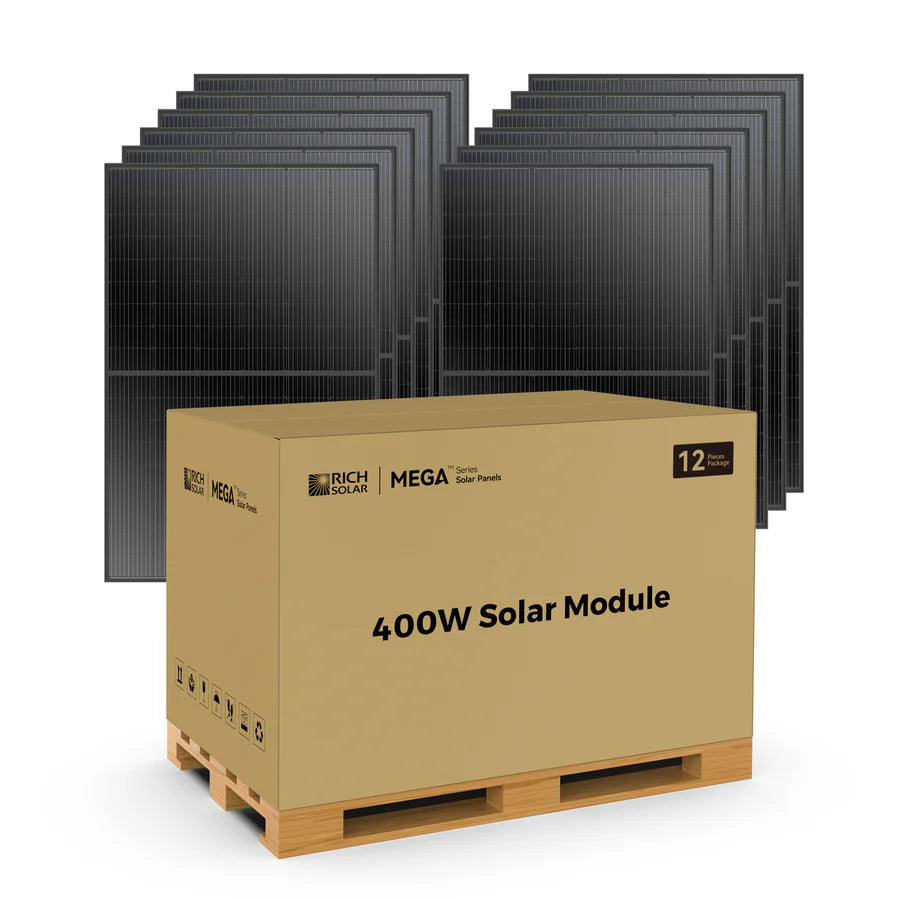 MEGA 400 | 400 Watt Solar Panel | Premium Grid-tie or Off-grid Solar Panel for Residential, Commercial, Agriculture | 25-Year Output Warranty | UL Certified Rich Solar