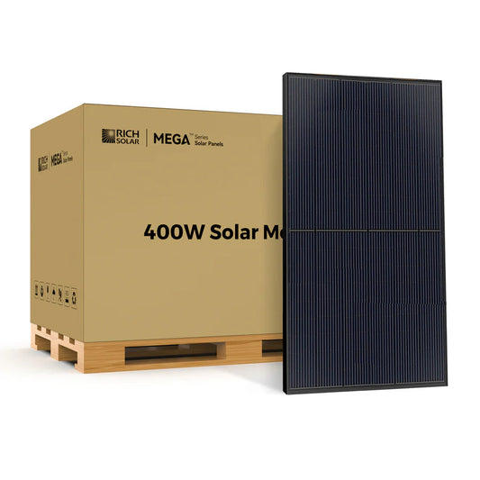 MEGA 400 | 400 Watt Solar Panel | Premium Grid-tie or Off-grid Solar Panel for Residential, Commercial, Agriculture | 25-Year Output Warranty | UL Certified Rich Solar
