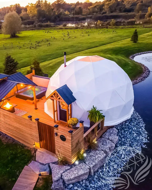 7M Deluxe Glamping Phoenyx Dome, Medium Frame (Sage Green, Desert Beige, White) Phoenyx Domes