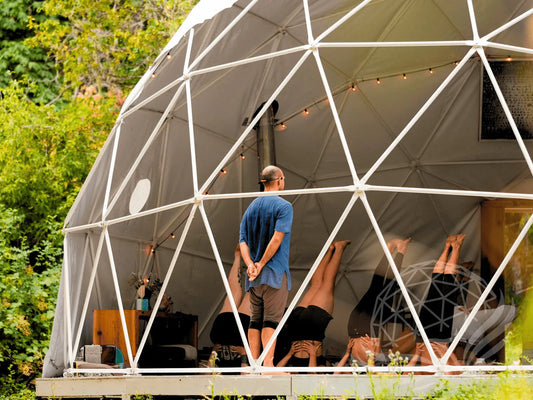 10M Deluxe Glamping Dome, Heavy Frame (White, Sage Green, Desert Beige) Phoenyx Domes