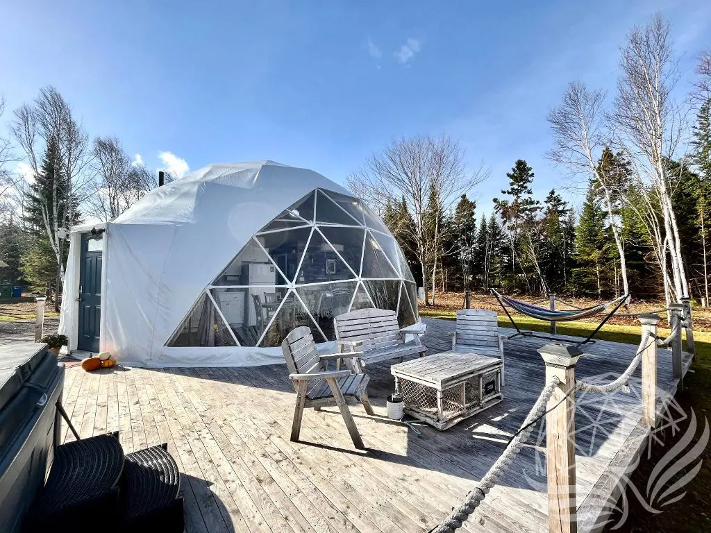 9M Deluxe Glamping Phoenyx Dome, Heavy Frame (White, Sage Green, Desert Beige) Phoenyx Domes