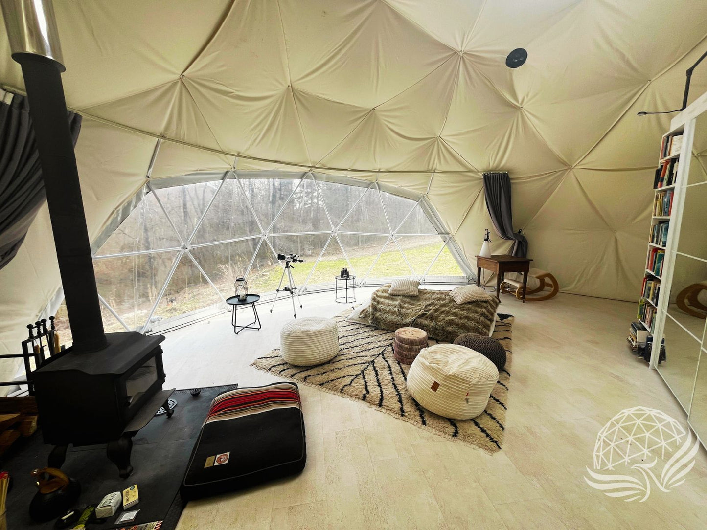 9M Deluxe Glamping Phoenyx Dome, Heavy Frame (White, Sage Green, Desert Beige) Phoenyx Domes