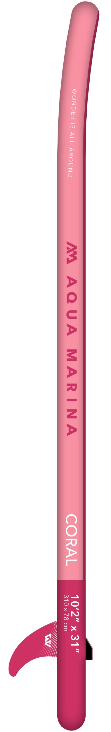 Coral (Raspberry) - Advanced All-around iSUP, 3.1m/12cm, with carbon/fiberglass hybrid PASTEL paddle, coil leash and carry strap Aqua Marina