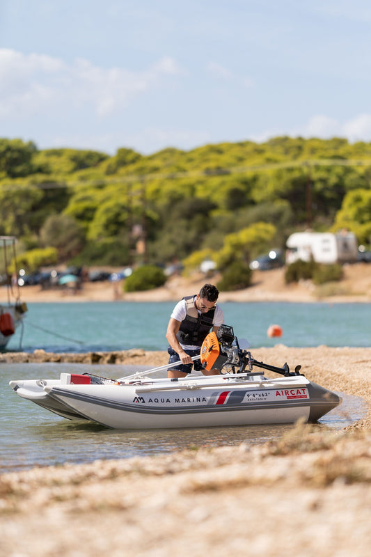 Aqua Marina Aircat, Inflatable Catamaran Boat 11-ft with DWF Air Deck Aqua Marina