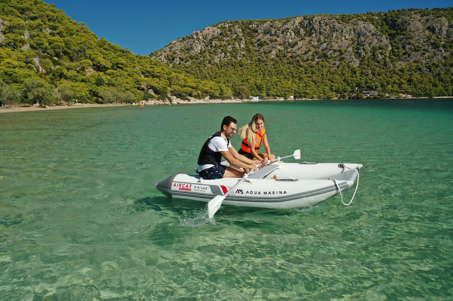 Aqua Marina Aircat, Inflatable Catamaran Boat 11-ft with DWF Air Deck Aqua Marina