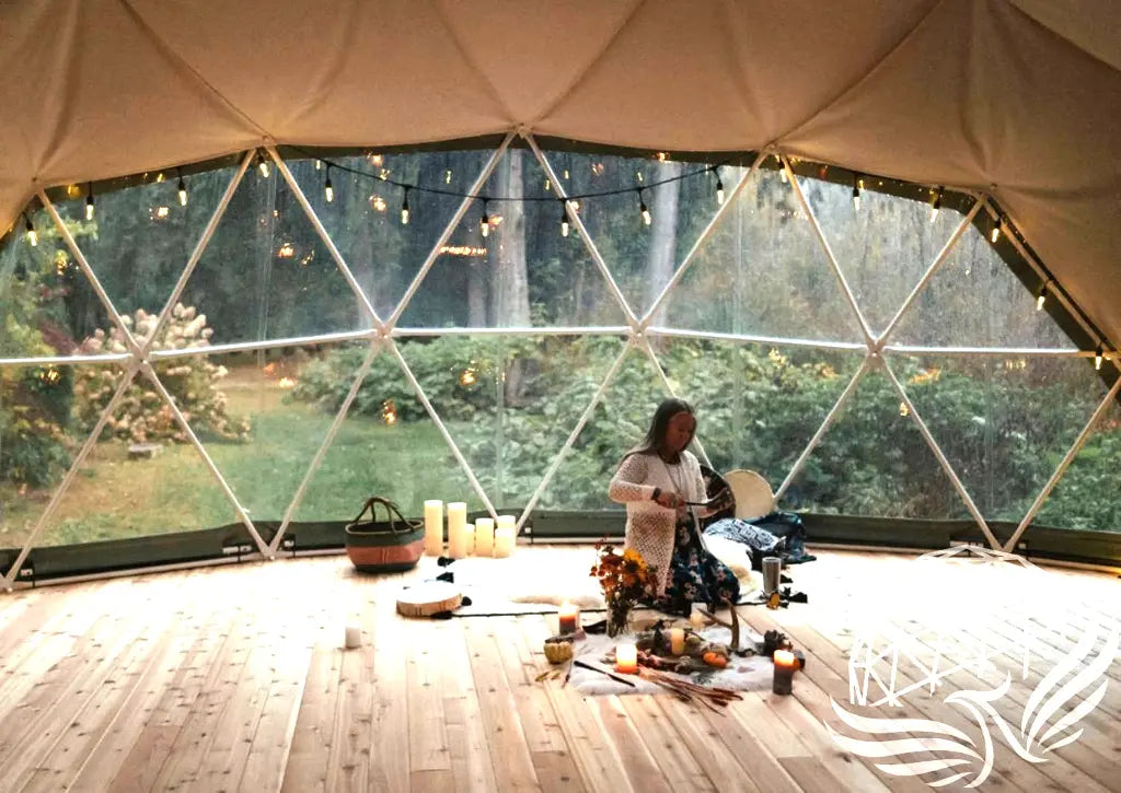 9M Deluxe Glamping Phoenyx Dome, Heavy Frame (White, Sage Green, Desert Beige) Phoenyx Domes