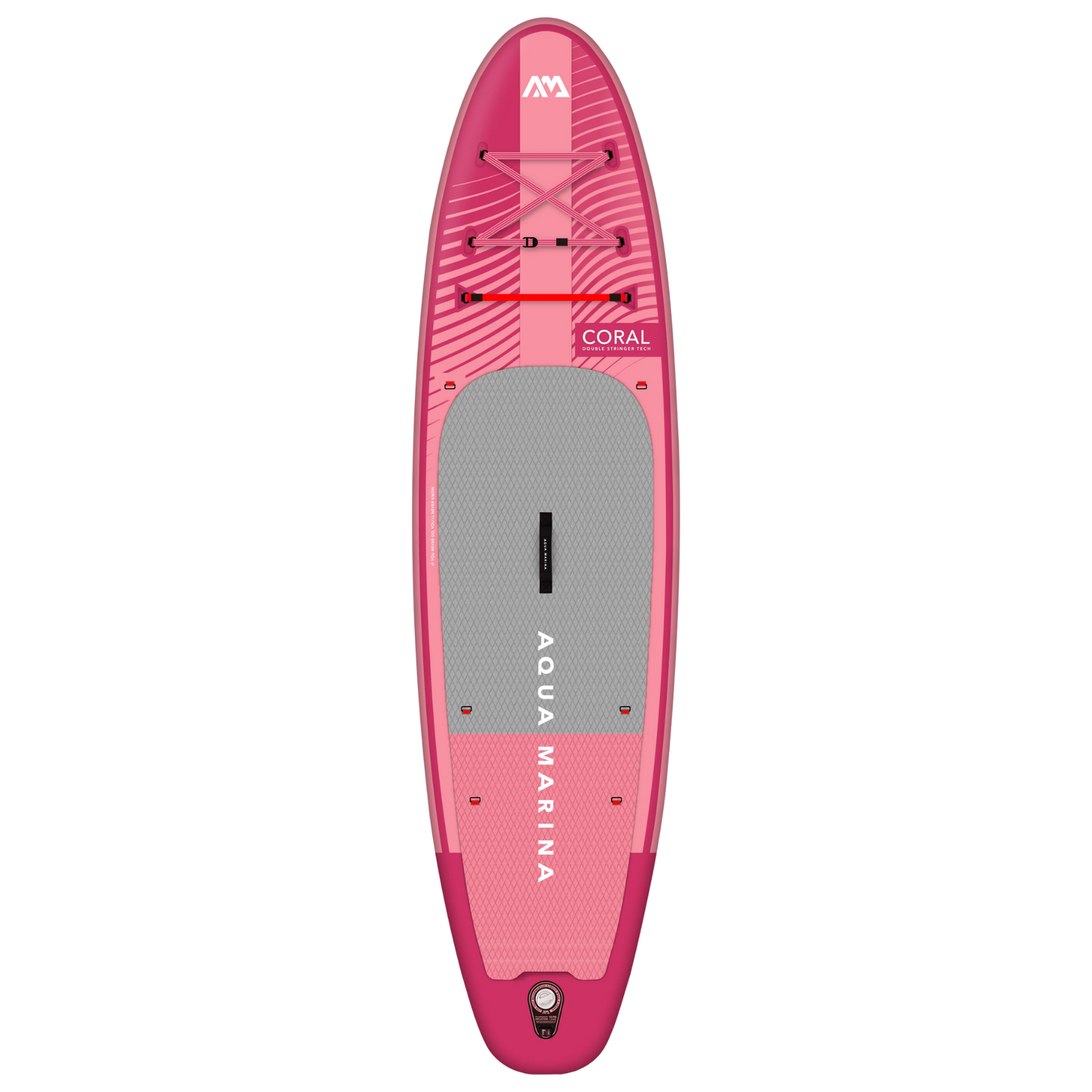 Aqua Marina Coral (Raspberry) - Advanced All-around iSUP, 3.1m/12cm, with carbon/fiberglass hybrid PASTEL paddle, coil leash and carry strap Aqua Marina