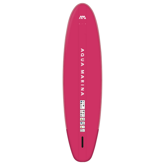 Aqua Marina Coral (Raspberry) - Advanced All-around iSUP, 3.1m/12cm, with carbon/fiberglass hybrid PASTEL paddle, coil leash and carry strap Aqua Marina