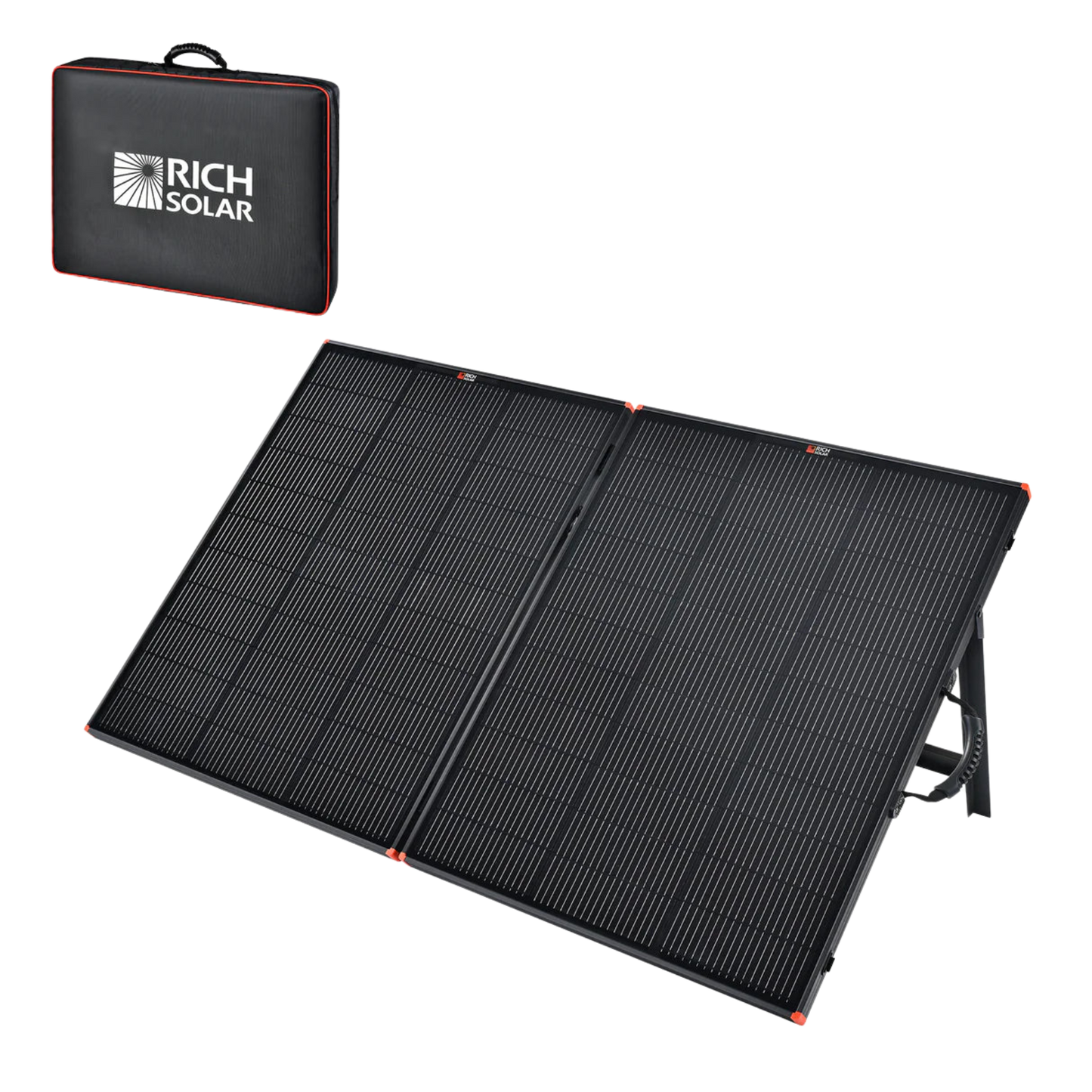MEGA 200 Portable Briefcase Solar Panel | 200 Watt Portable Solar Panel | Powerful 12V Portable Solar Panel for Generators, Power Stations, Campers | High Efficiency Rich Solar