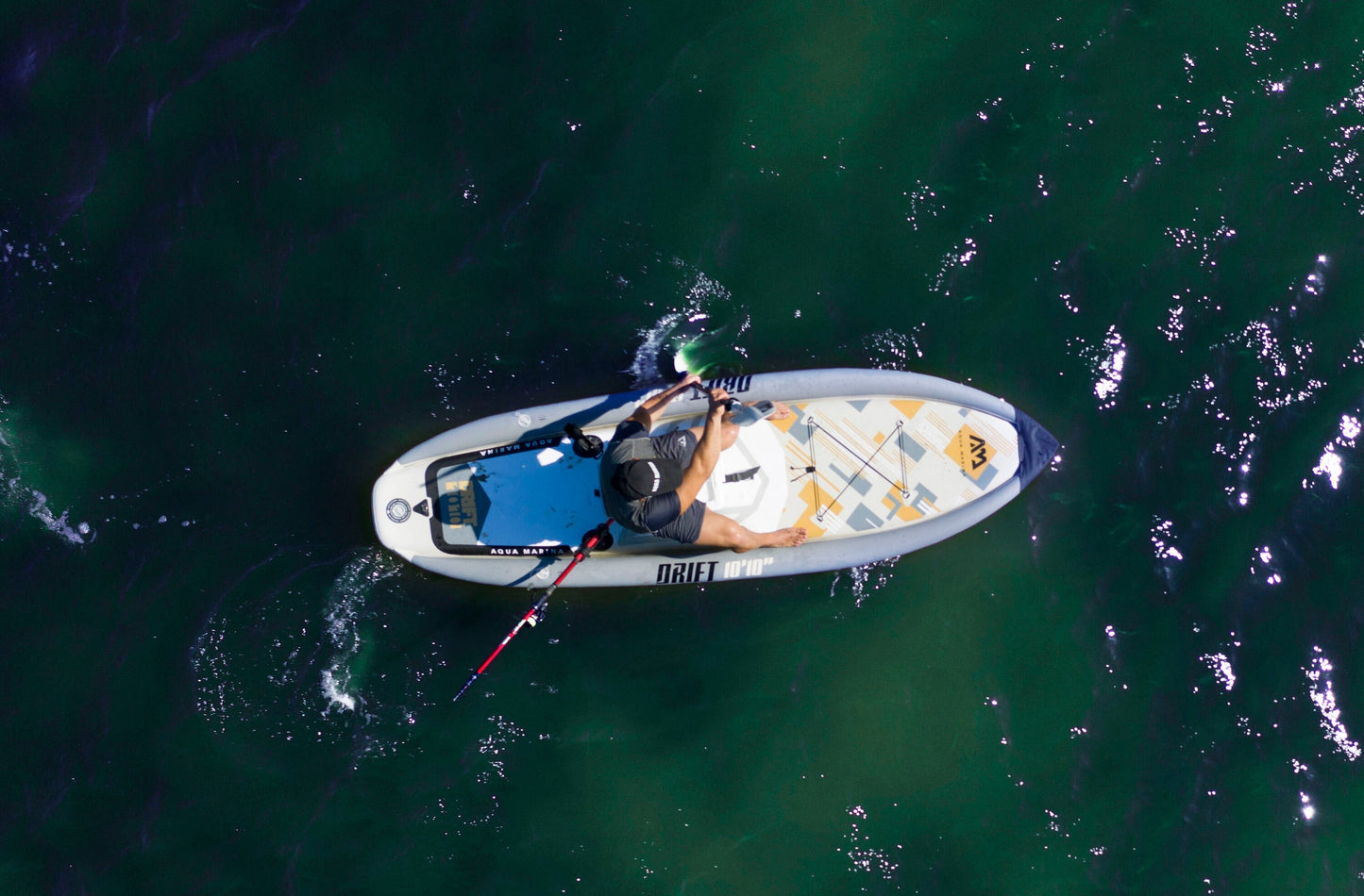 Drift - Fishing iSUP, 3.3m/15cm, with aluminum SPORTS III paddle and safety leash (Fishing Cooler excluded) Aqua Marina