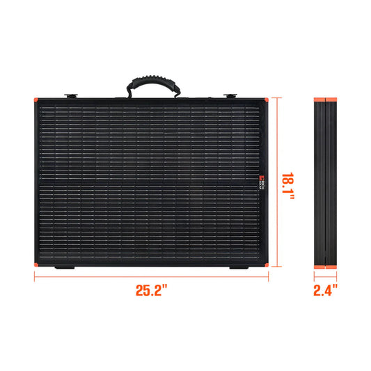 MEGA 100 Portable Briefcase Charging Kit | 100 Watt Portable Solar Panel | Premium 12V Portable Solar Panel for Generators, Boats, Power Stations | High Efficiency Rich Solar