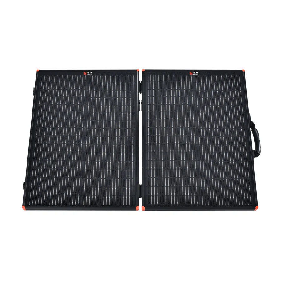 MEGA 100 Portable Briefcase Charging Kit | 100 Watt Portable Solar Panel | Premium 12V Portable Solar Panel for Generators, Boats, Power Stations | High Efficiency Rich Solar