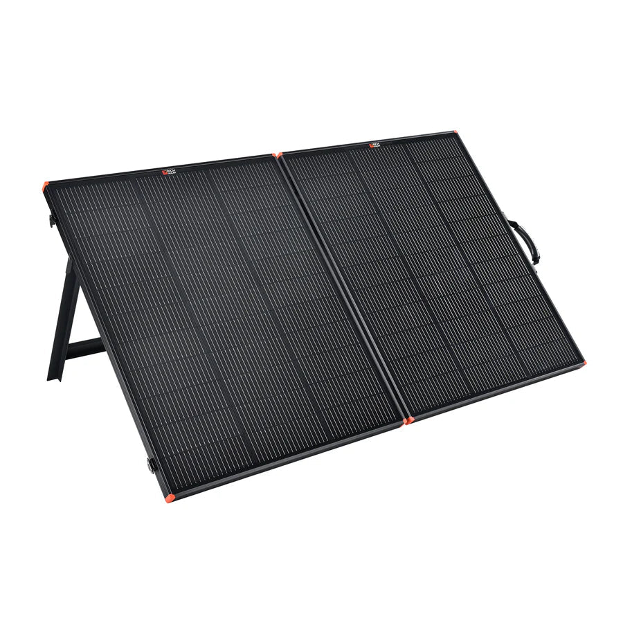 MEGA 200 Portable Briefcase Charging Kit | 200 Watt Portable Solar Panel | Premium 12V Portable Solar Panel for Generators, Vans, Campers | High Efficiency Rich Solar