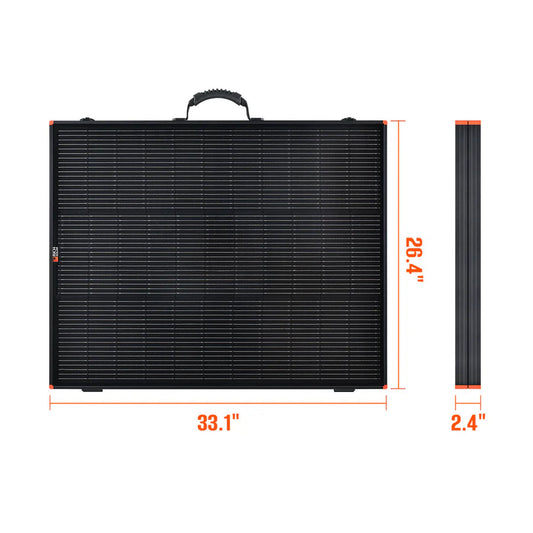 MEGA 200 Portable Briefcase Charging Kit | 200 Watt Portable Solar Panel | Premium 12V Portable Solar Panel for Generators, Vans, Campers | High Efficiency Rich Solar