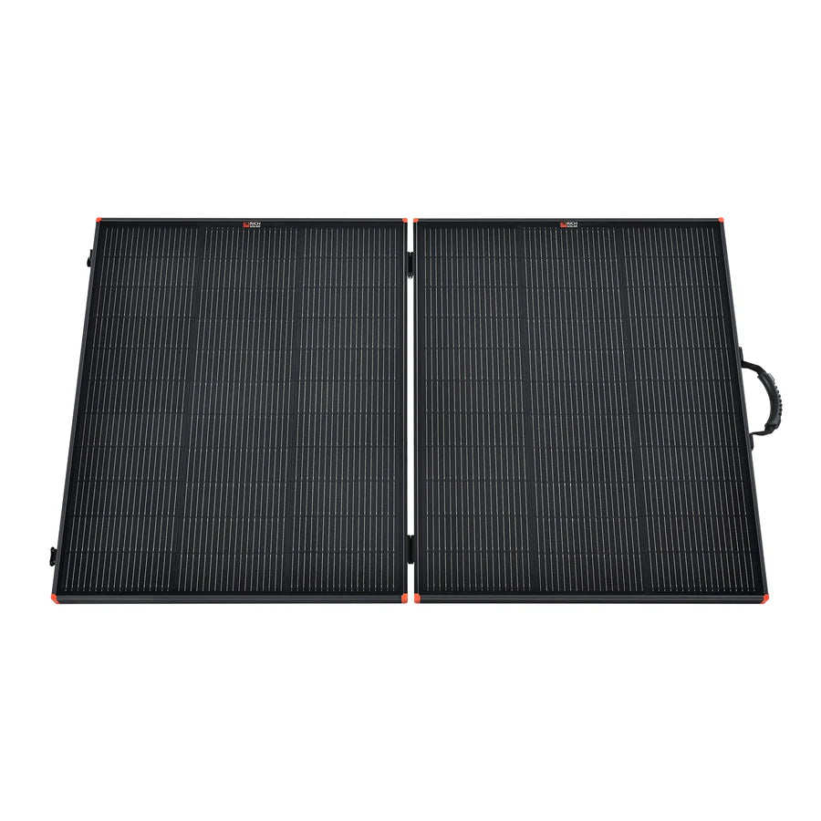 MEGA 200 Portable Briefcase Charging Kit | 200 Watt Portable Solar Panel | Premium 12V Portable Solar Panel for Generators, Vans, Campers | High Efficiency Rich Solar