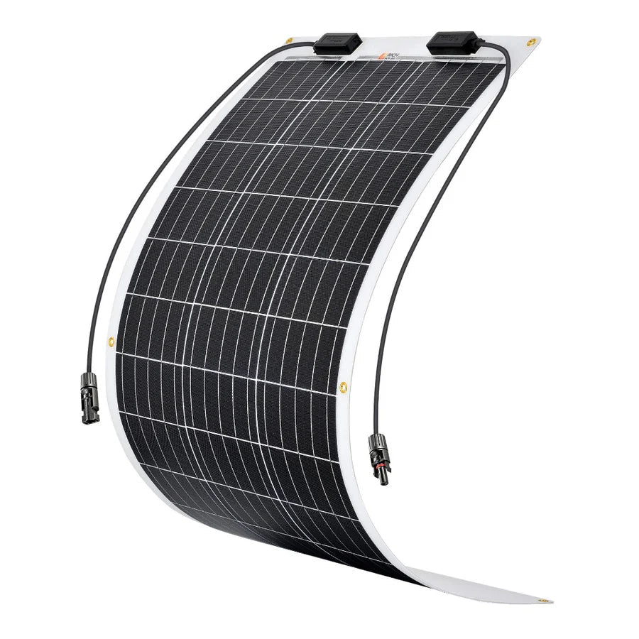 MEGA 100 FLEX | 100 Watt Flexible Solar Panel | Lightweight 12V Flexible Solar Panel for Vans, Boats, Trailers | High Efficiency Rich Solar