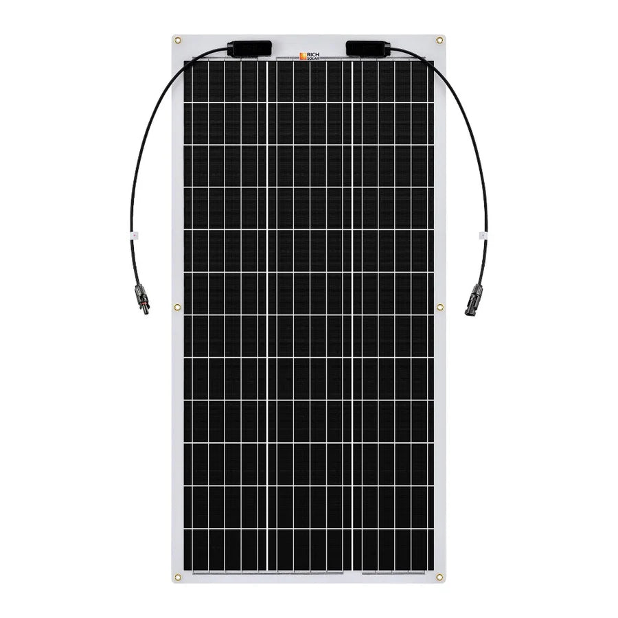 MEGA 100 FLEX | 100 Watt Flexible Solar Panel | Lightweight 12V Flexible Solar Panel for Vans, Boats, Trailers | High Efficiency Rich Solar