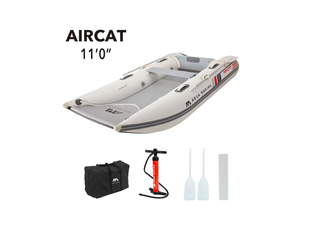 Aqua Marina Aircat, Inflatable Catamaran Boat 11-ft with DWF Air Deck Aqua Marina