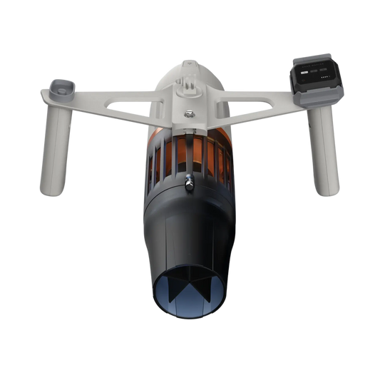 Aqua Marina BLUEDRIVE X underwater jet with twin handles and black-and-orange propulsion housing