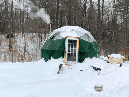 32mm (1  1/4")  frame, 3V frequency, multi-piece reflective insulation layer, washable interior oxford liner,Clear PVC panorama window with side zippers for ventilation, 2 opening triangle Glass windows, Heavy curtain on track, mini door awning Phoenyx Domes