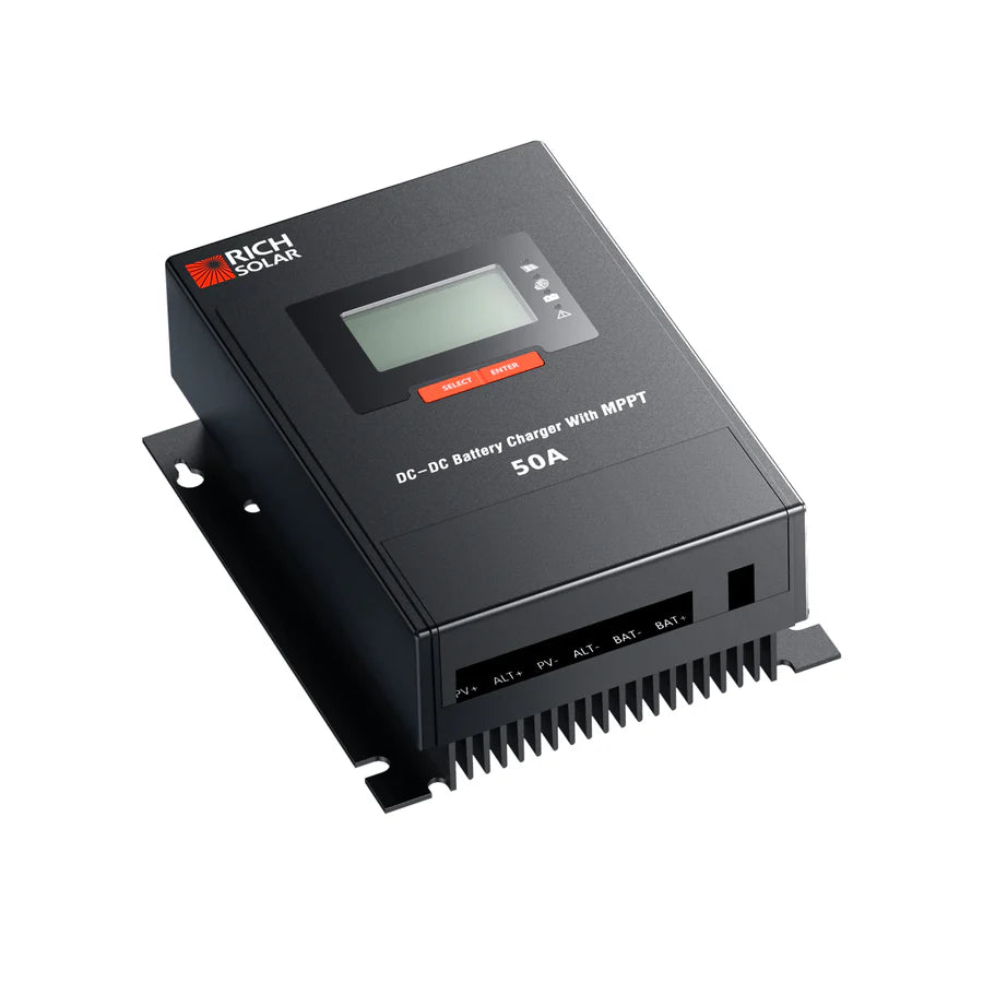 BRAVO 50 DC | 50 Amp DC-DC Solar Charge Controller with MPPT | Premium 50A 12V/24V DC-DC Solar Controller with MPPT for RVs, Trailers, Campers, Vans, Boats, Off-Grid | #1 Ranked DC to DC Solar Controller Rich Solar