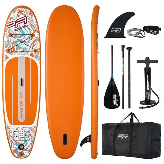 Aqua Marina Pure Air Coast 10'6" (Orange) – All-Round iSUP with Adjustable Aluminum Paddle and Safety Leash Aqua Marina