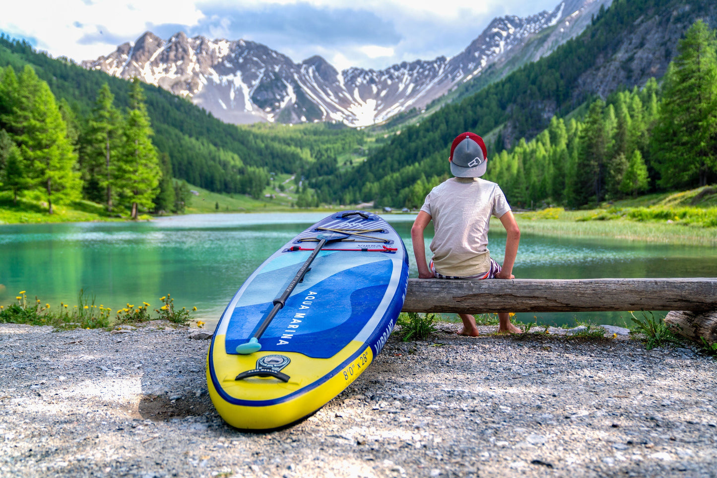 Aqua Marina Vibrant 8'0" – Youth All-Around iSUP, 2.44m/10cm, with Paddle and Safety Leash Aqua Marina