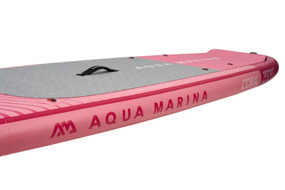 Coral (Raspberry) - Advanced All-around iSUP, 3.1m/12cm, with carbon/fiberglass hybrid PASTEL paddle, coil leash and carry strap Aqua Marina