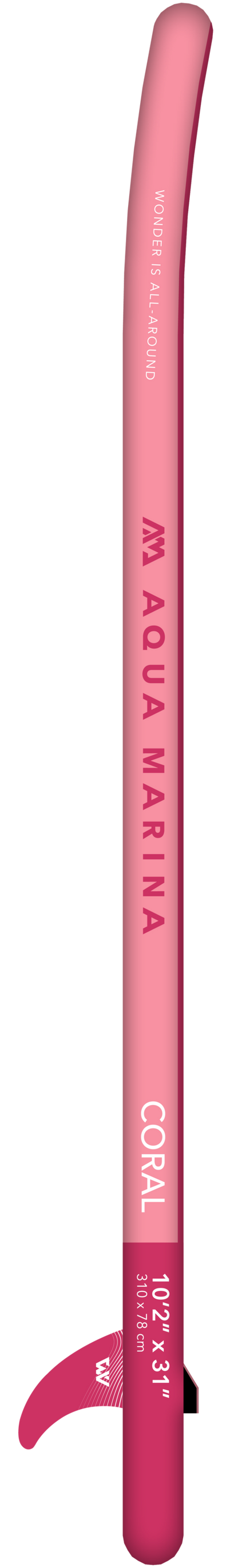 Coral (Raspberry) - Advanced All-around iSUP, 3.1m/12cm, with carbon/fiberglass hybrid PASTEL paddle, coil leash and carry strap Aqua Marina