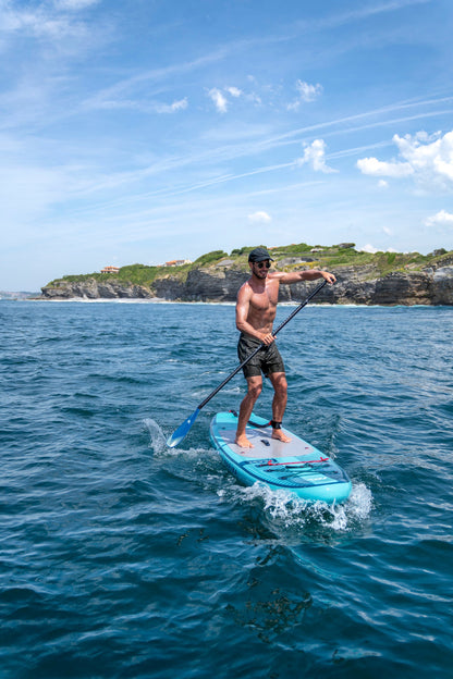 Beast (Aqua Splash) - Advanced All-around iSUP, 3.2m/15cm, with carbon/fiberglass hybrid PASTEL paddle and coil leash Aqua Marina