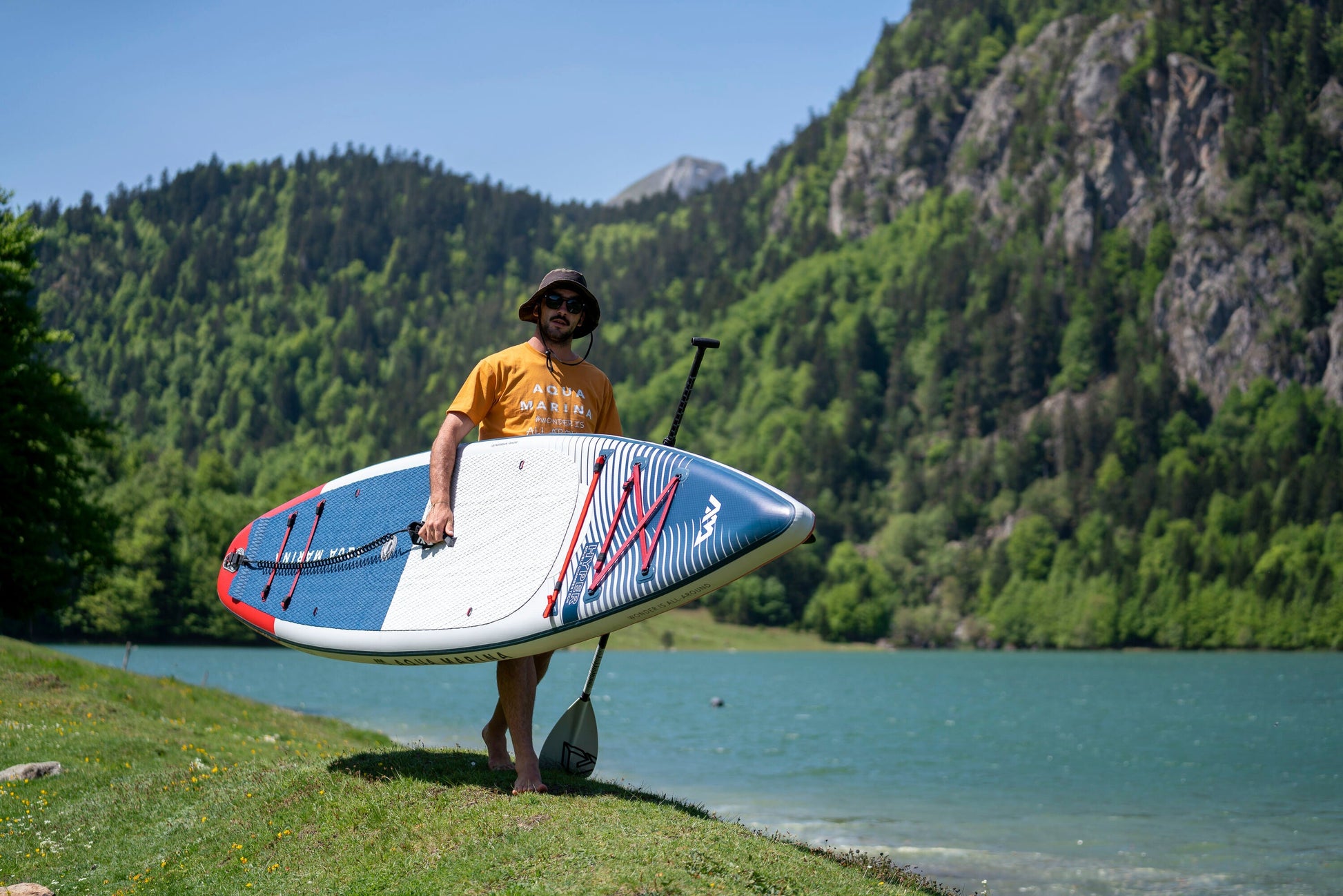 Aqua Marina Hyper 11'6" (Navy) – Touring iSUP, 3.5m/15cm, with Coil Leash Aqua Marina