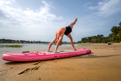 Coral (Raspberry) - Advanced All-around iSUP, 3.1m/12cm, with carbon/fiberglass hybrid PASTEL paddle, coil leash and carry strap Aqua Marina