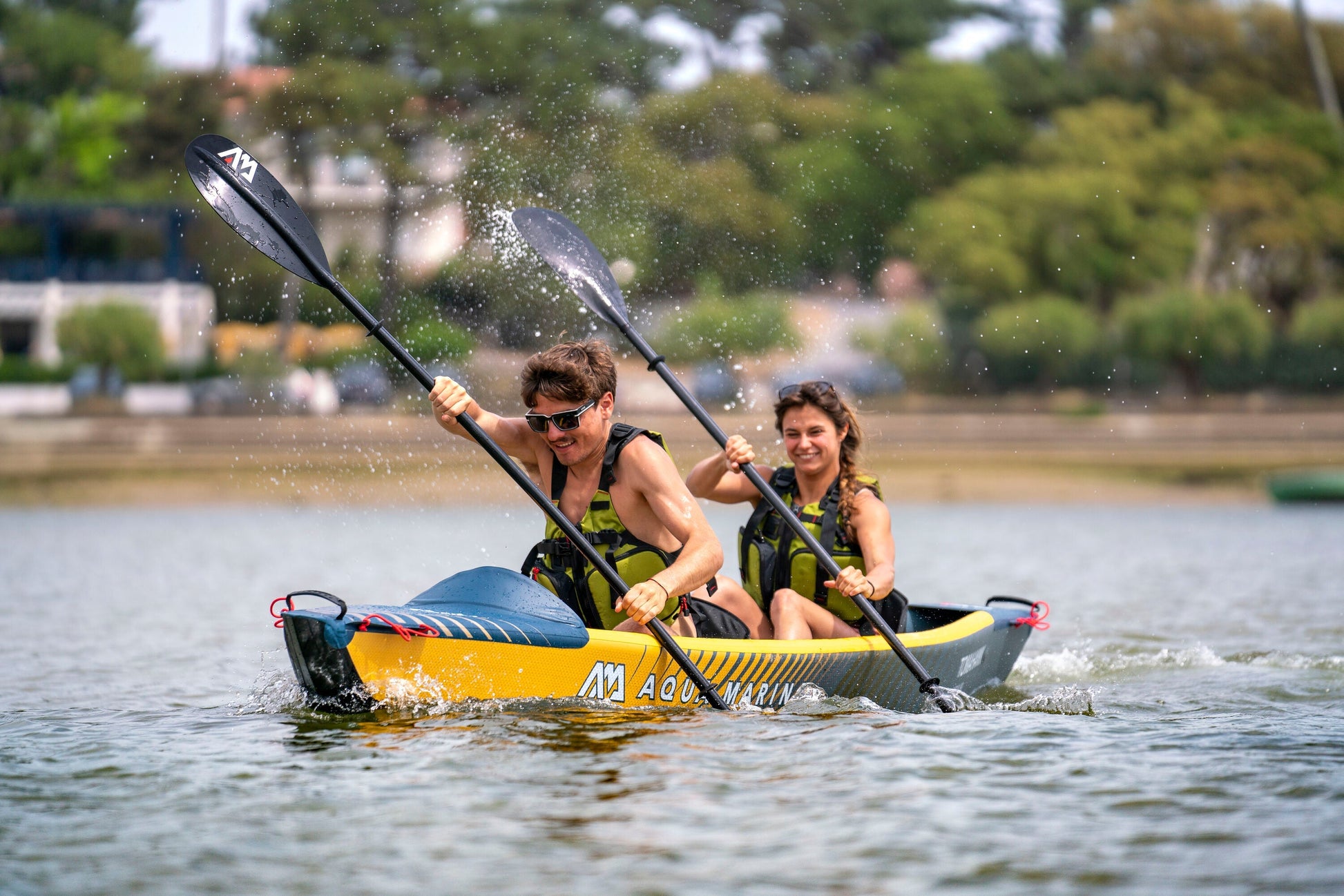 Aqua Marina Tomahawk AIR-K 375 High-Pressure Speed Kayak – 1-Person Touring Performance Kayak (DWF Deck, Paddle Excluded) Aqua Marina