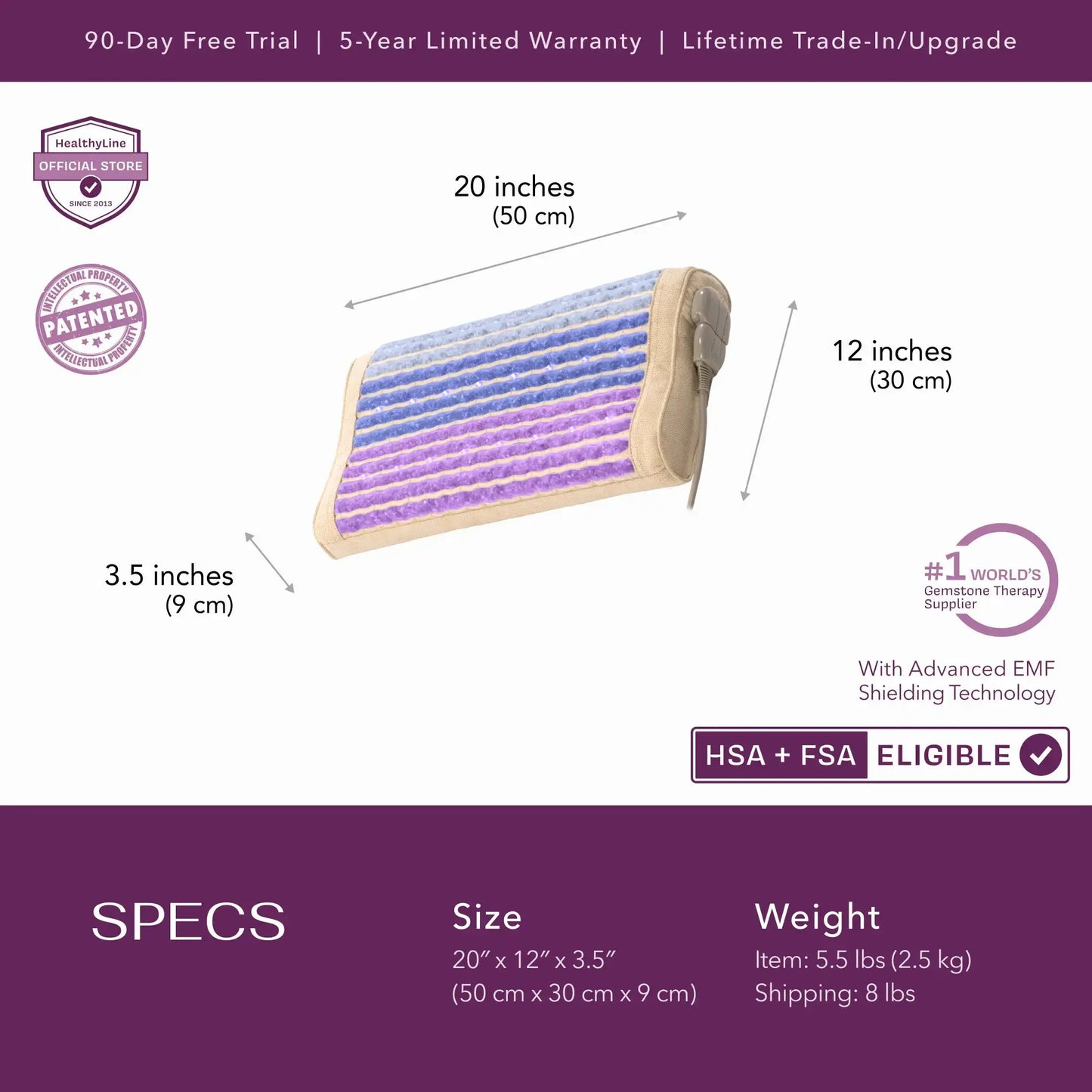 Gemstone Heating Pillow for Pain Relief and Sleep