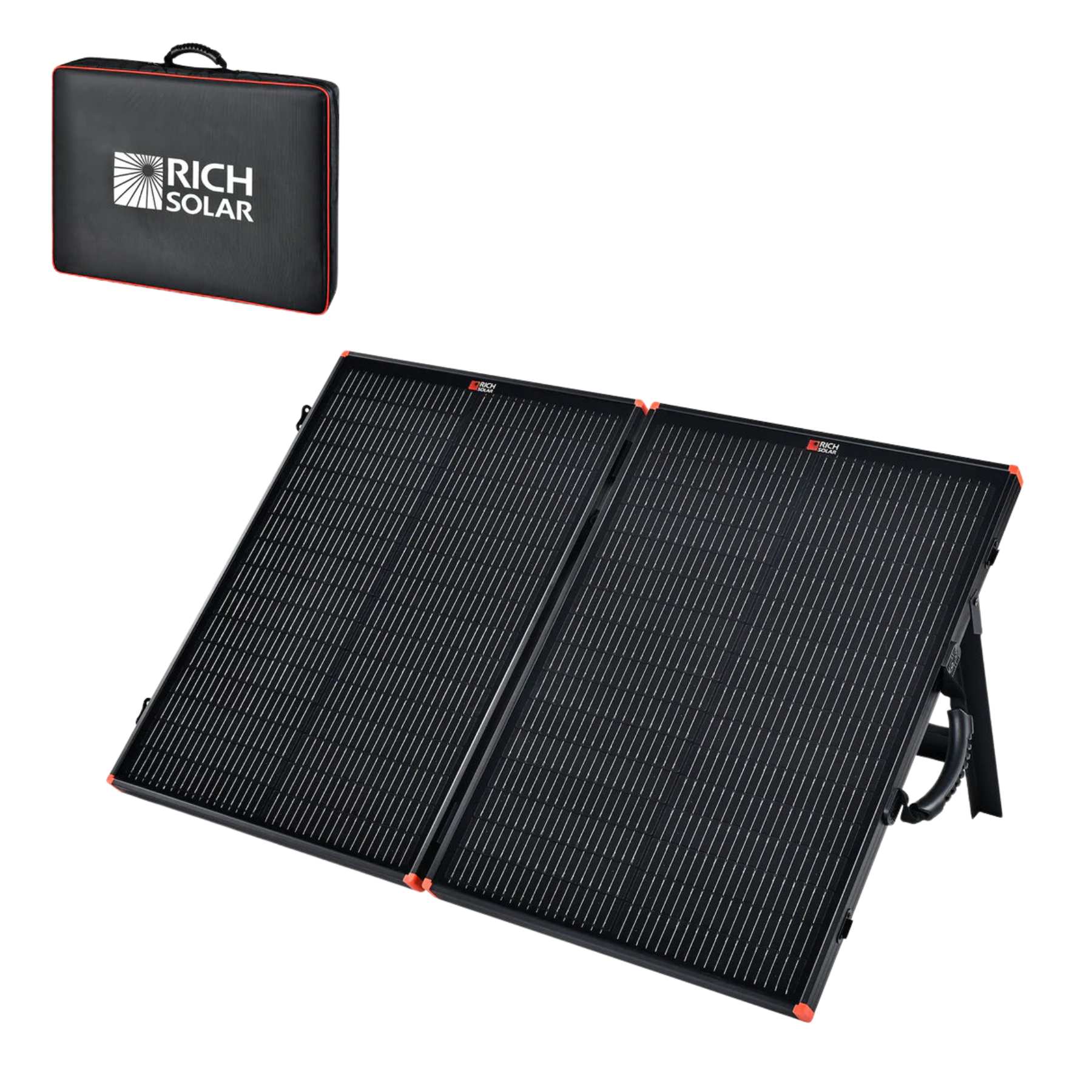 MEGA 100 Portable Briefcase Solar Panel | 100 Watt Portable Solar Panel | Premier 12V Portable Solar Panel for Generators, Power Stations, Vans | High Efficiency BACKORDER Rich Solar