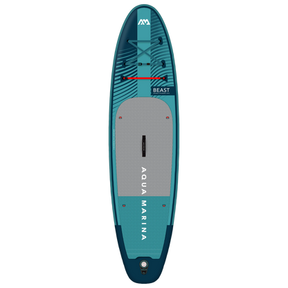 Aqua Marina Beast (Aqua Splash) - Advanced All-Around iSUP, 3.2m/15cm, with Carbon/Fiberglass Hybrid Pastel Paddle and Coil Leash Aqua Marina