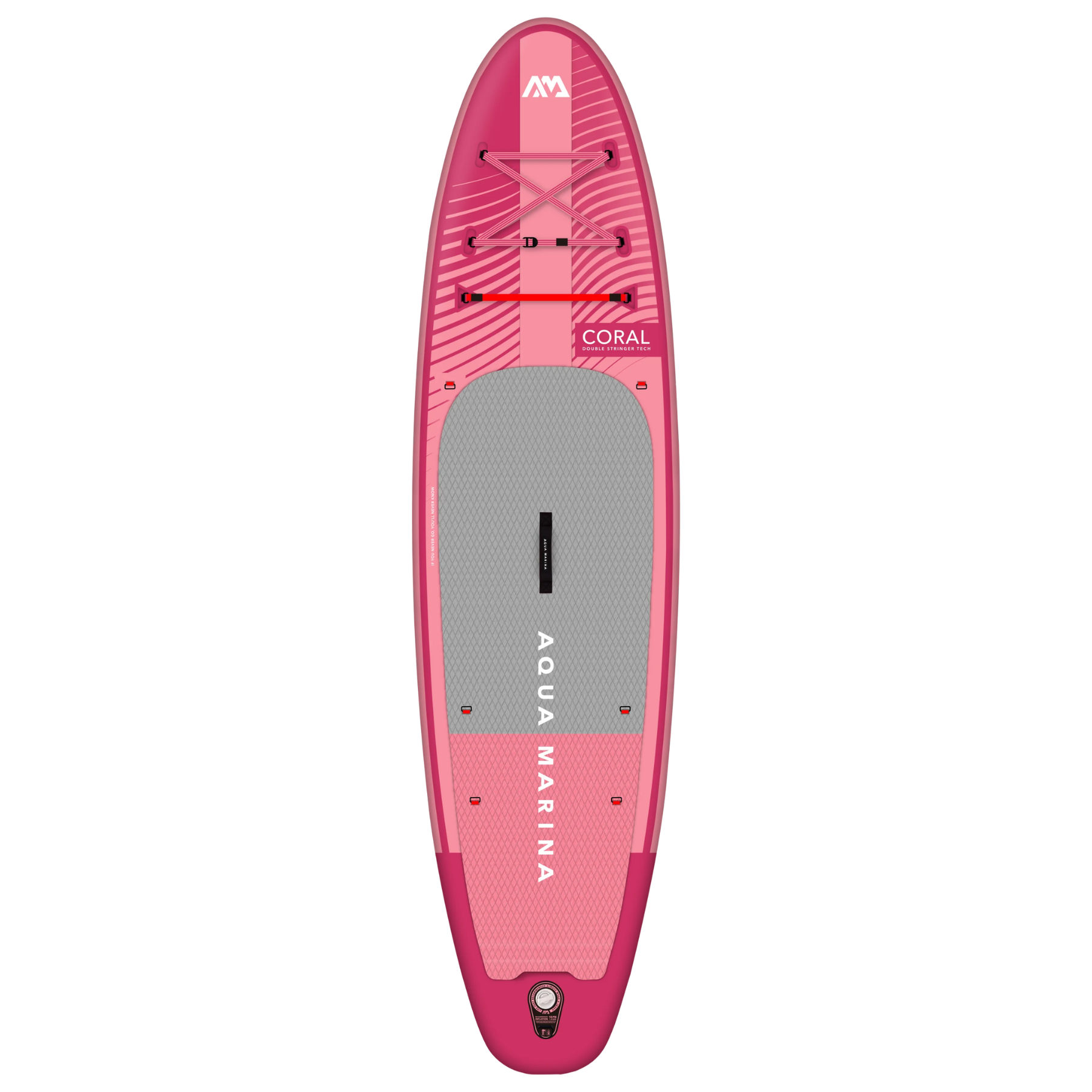 Aqua Marina Coral (Raspberry) - Advanced All-around iSUP, 3.1m/12cm, with carbon/fiberglass hybrid PASTEL paddle, coil leash and carry strap Aqua Marina
