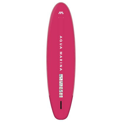 Aqua Marina Coral (Raspberry) - Advanced All-around iSUP, 3.1m/12cm, with carbon/fiberglass hybrid PASTEL paddle, coil leash and carry strap Aqua Marina