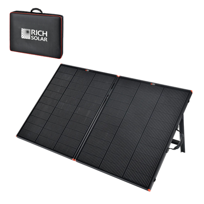MEGA 200 Portable Briefcase Solar Panel | 200 Watt Portable Solar Panel | Powerful 12V Portable Solar Panel for Generators, Power Stations, Campers | High Efficiency Rich Solar