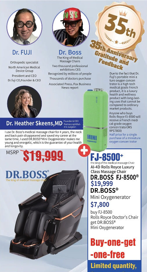 FJ-8500-Plus AI-4D Rolls Royce Luxury Massage Chair with Mini Oxygen Concentrator Dr. Boss