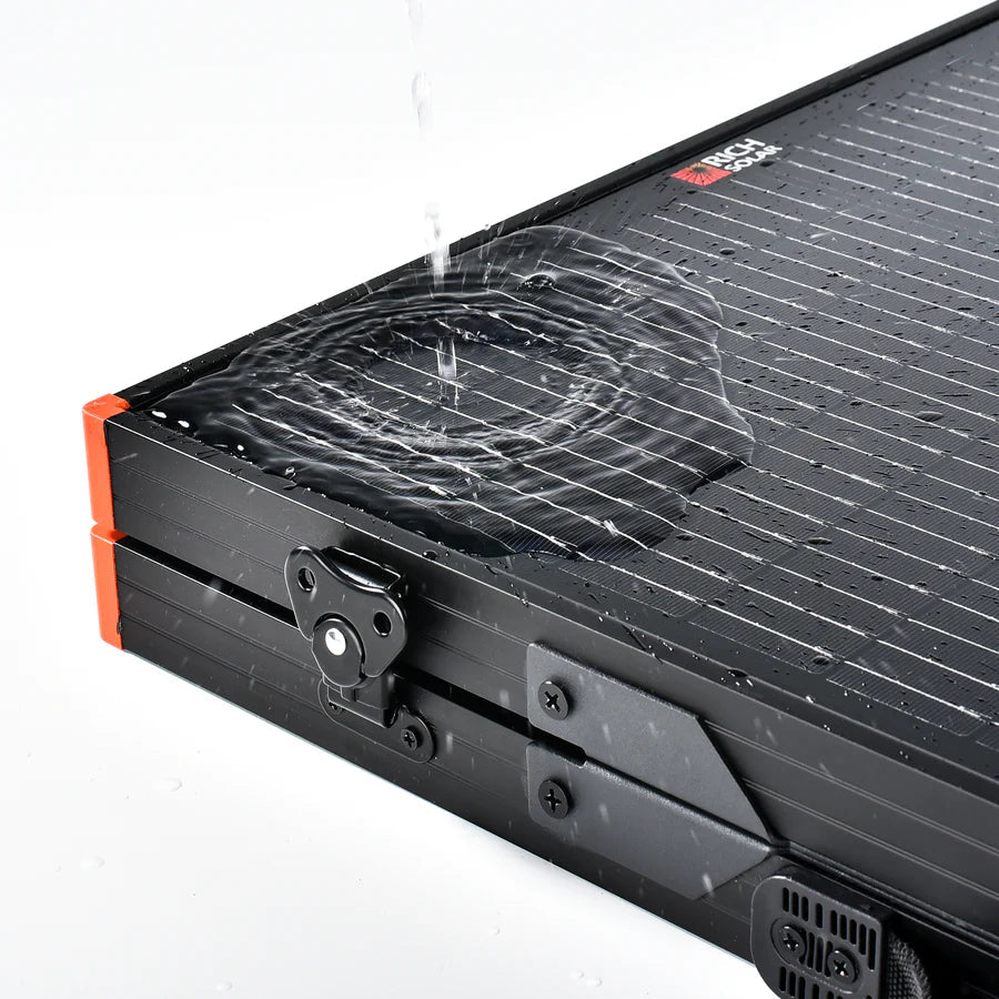 MEGA 100 Portable Briefcase Charging Kit | 100 Watt Portable Solar Panel | Premium 12V Portable Solar Panel for Generators, Boats, Power Stations | High Efficiency Rich Solar