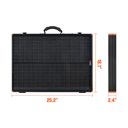 MEGA 100 Portable Briefcase Solar Panel | 100 Watt Portable Solar Panel | Premier 12V Portable Solar Panel for Generators, Power Stations, Vans | High Efficiency BACKORDER Rich Solar