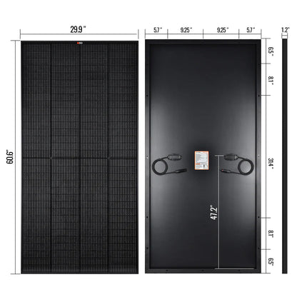 MEGA 250 PRO | 250 Watt 24 Volt Solar Panel | Premium 24V Off-Grid Solar Panel for Campers, Tiny Homes, Cabins | 25-Year Output Warranty | UL Certified Rich Solar