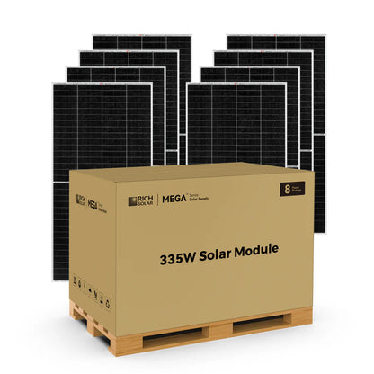 MEGA 335 | 335 Watt Solar Panel | Premium Grid-tie or Off-grid Solar Panel for Residential, Commercial, Agriculture | 25-Year Output Warranty | UL Certified Rich Solar