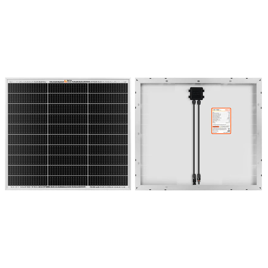 MEGA 50 | 50 Watt Solar Panel | Compact 12V Off-Grid Solar Panel for Boats, Vans, Trailers | 25-Year Output Warranty | UL Certified Rich Solar