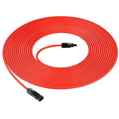 10 Gauge Solar Panel Extension Cable with Male and Female Solar Connector Ends | Pair of 10AWG Red and Black Extension Wire with Connectors on Both Ends | Choose Cable Length: 10ft, 15ft, 20ft, 30ft, 50ft, 75ft, 100ft Rich Solar