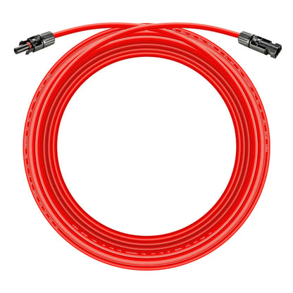 10 Gauge Solar Panel Extension Cable with Male and Female Solar Connector Ends | Pair of 10AWG Red and Black Extension Wire with Connectors on Both Ends | Choose Cable Length: 10ft, 15ft, 20ft, 30ft, 50ft, 75ft, 100ft Rich Solar