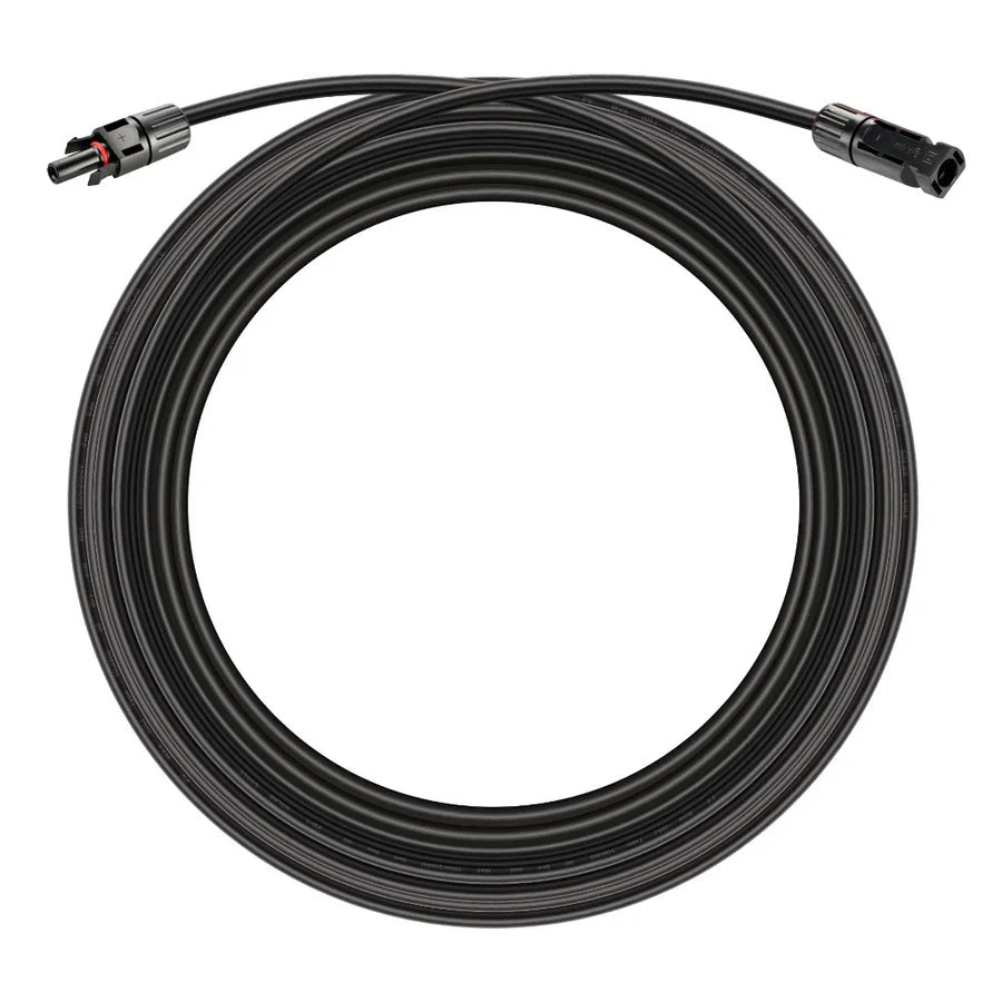 10 Gauge Solar Panel Extension Cable with Male and Female Solar Connector Ends | Pair of 10AWG Red and Black Extension Wire with Connectors on Both Ends | Choose Cable Length: 10ft, 15ft, 20ft, 30ft, 50ft, 75ft, 100ft Rich Solar