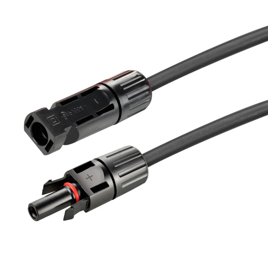 10 Gauge Solar Panel Extension Cable with Male and Female Solar Connector Ends | Pair of 10AWG Red and Black Extension Wire with Connectors on Both Ends | Choose Cable Length: 10ft, 15ft, 20ft, 30ft, 50ft, 75ft, 100ft Rich Solar