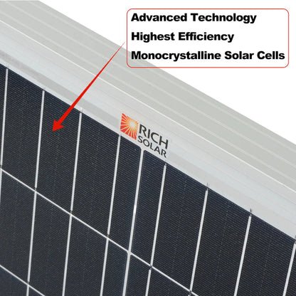 MEGA 200 PRO | 200 Watt 24 Volt Solar Panel | Premium 24V Off-Grid Solar Panel for RVs, Trailers, Cabins | 25-Year Output Warranty | UL Certified Rich Solar